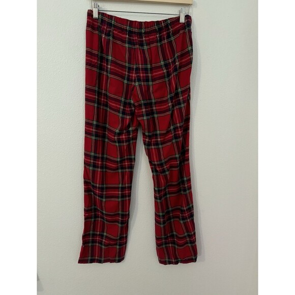 Abercrombie & Fitch Flannel Pants Men Medium Red Plaid Holiday Pockets M - Picture 4 of 7